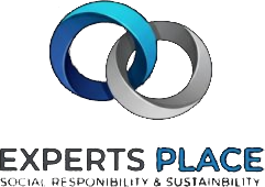 EXPERTS PLACE logo — two interlocking cyan and silver rings